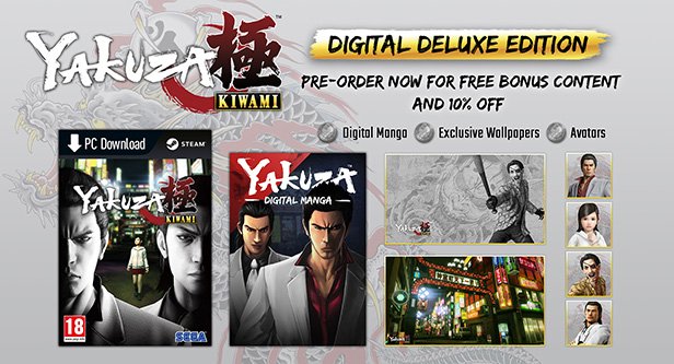 Sega On Twitter It S Your Last Chance To Pre Order The Pc Version Of Yakuza Kiwami With A Host Of Extras Including The Digital Manga Exclusive Wallpapers And Avatars And An Additional 10