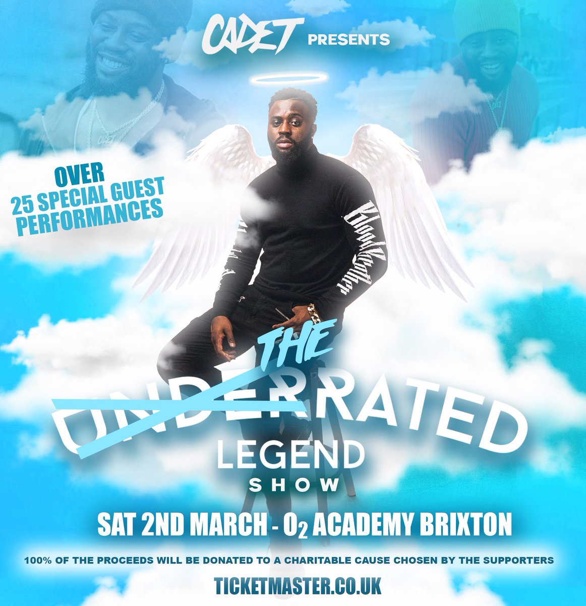 kreptplaydirty's tweet photo. Cadet presents “The Rated Legend Show” over 25 surprise artists confirmed. Tickets go on sale Thursday 10am. Pre sale tickets on sale from tomorrow 10am. Every penny will be donated to build something chosen by YOU guys in cadets name for the community. Love you cuz @Callmecadet https://t.co/n5MU6EijWL