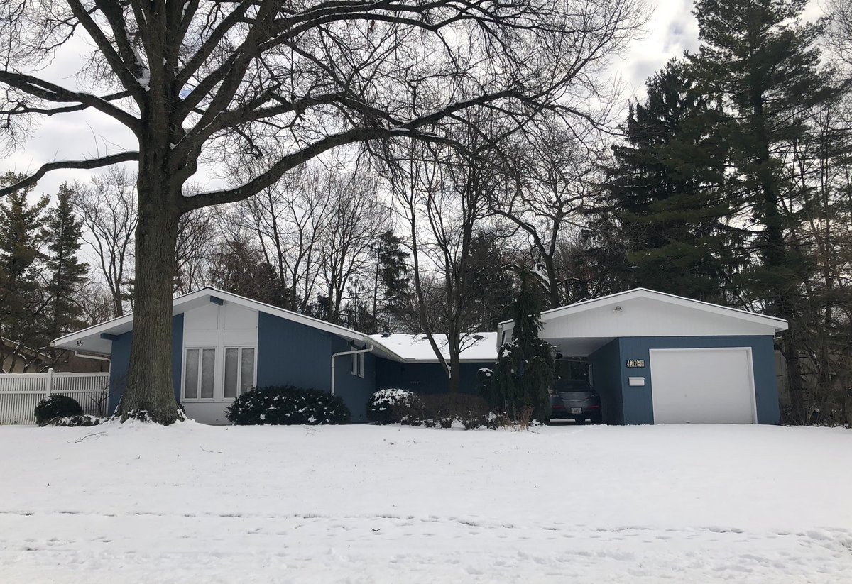 this old blue looks great in the snow