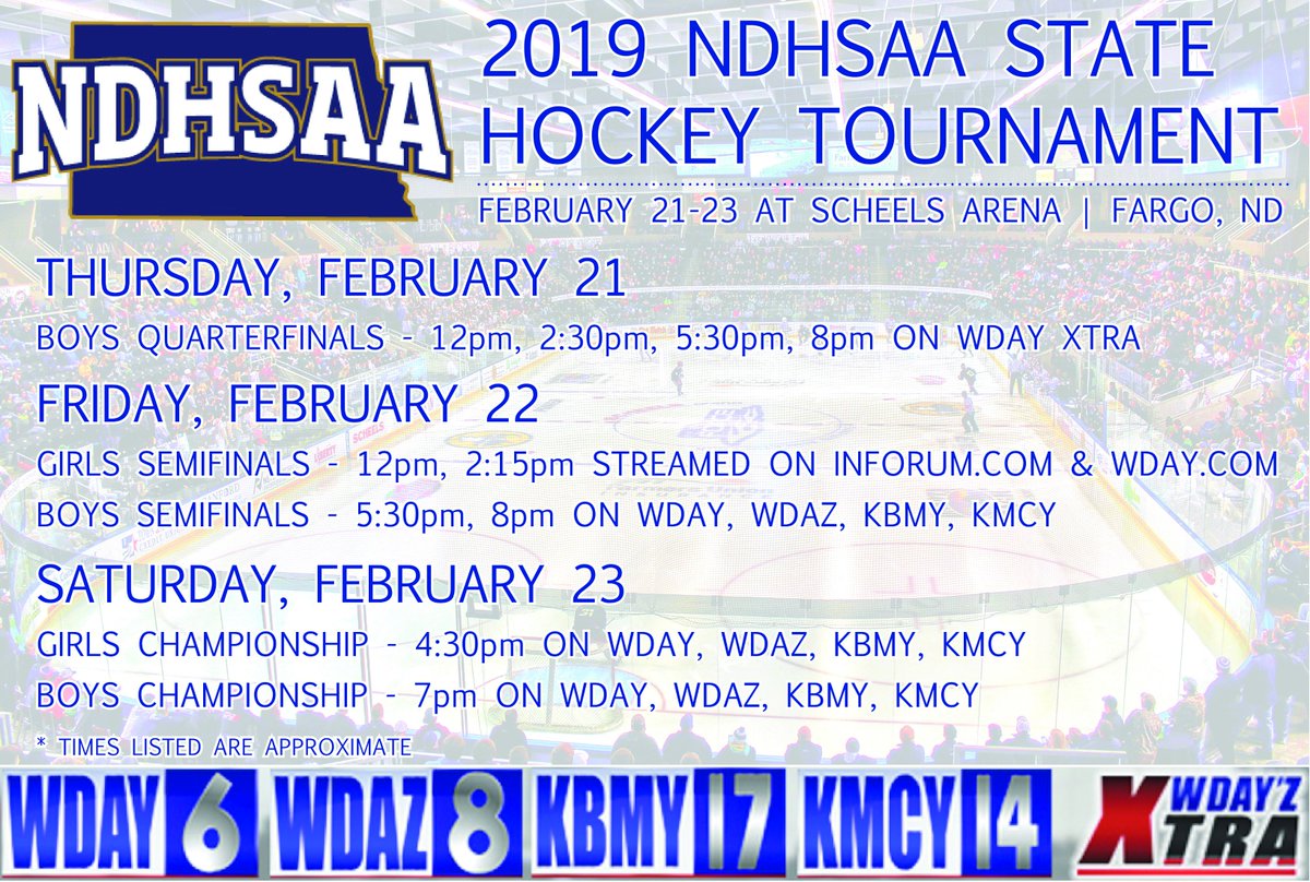 2019 NDHSAA State Hockey Tournament Televised | DETAILS: ndhsaanow.com/news/1561/ndhs… #NDHSAA #NDpreps