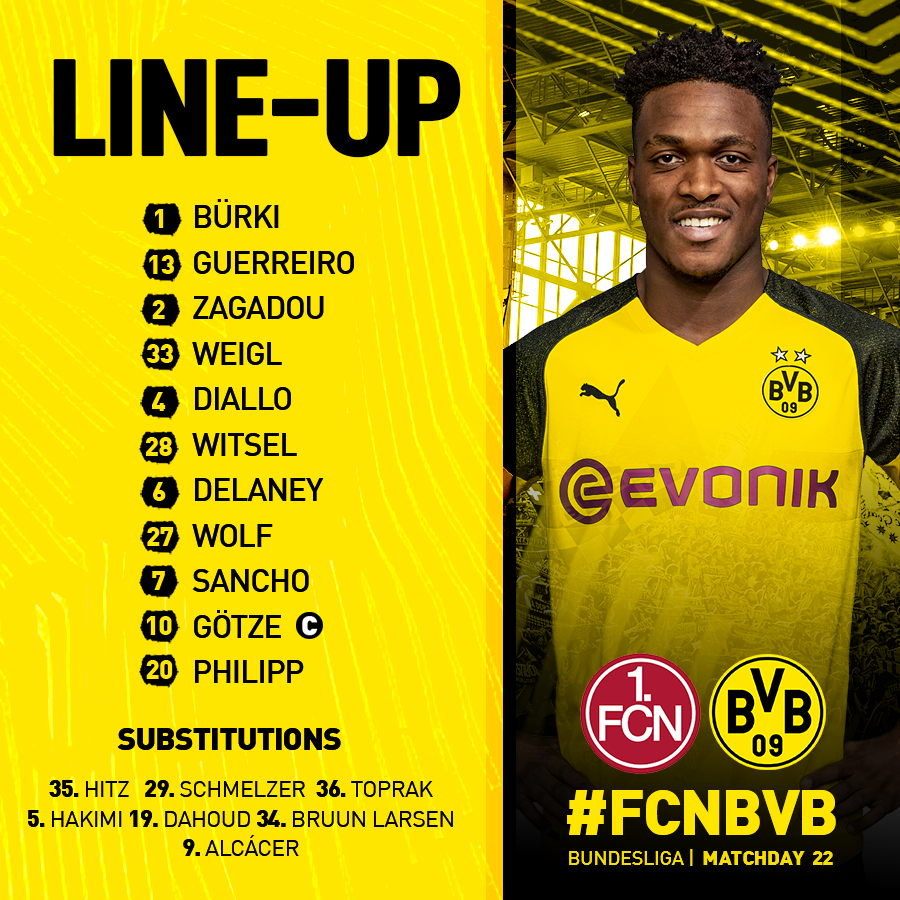 🚨 #BVB STARTING XI 🚨
LET'S GET IT!! 💪
#FCNBVB