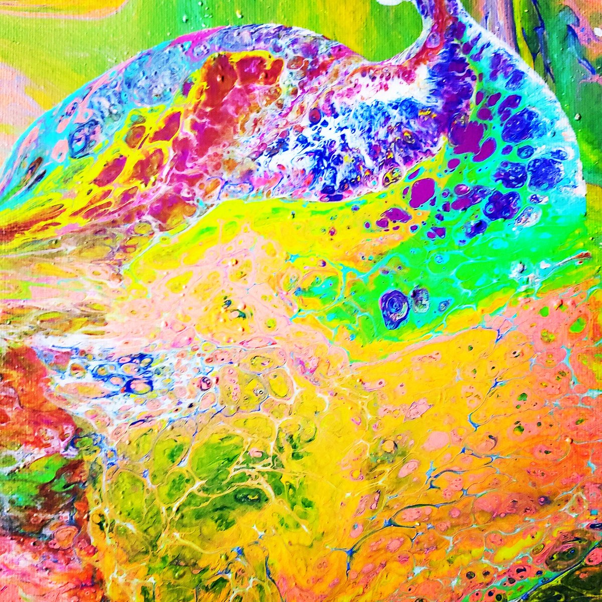 melting planet
💛💛💛💛💛
8' x 10' canvas, acrylic paint 
valentine's day experiments 
#fluidart #pourart #psychedelic #pareidolia #abstractart #abstractpainting