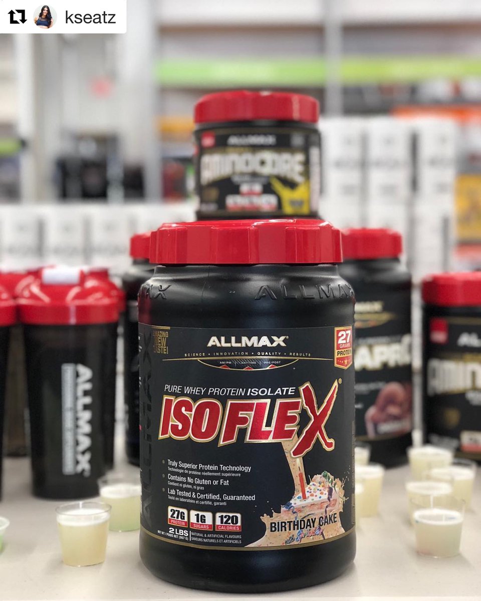 AllmaxUK's tweet photo. @Kseatz loving @ALLMAX bday cake 🎂 #isoflex what’s your fav flavour? #allmaxnutrition https://t.co/6SGm4Qz5vw