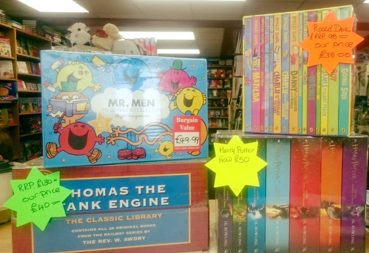 Childrens books Box Sets, Bargain prices.

We have a limited number of Box Sets available at less than 1/2 price, perfect gift idea's for children and adults alike.
#reading #childrensclassicbooks #Amblesidebookshop #Thomasthetank #harrypotter #MrMen @HenryRo99326779