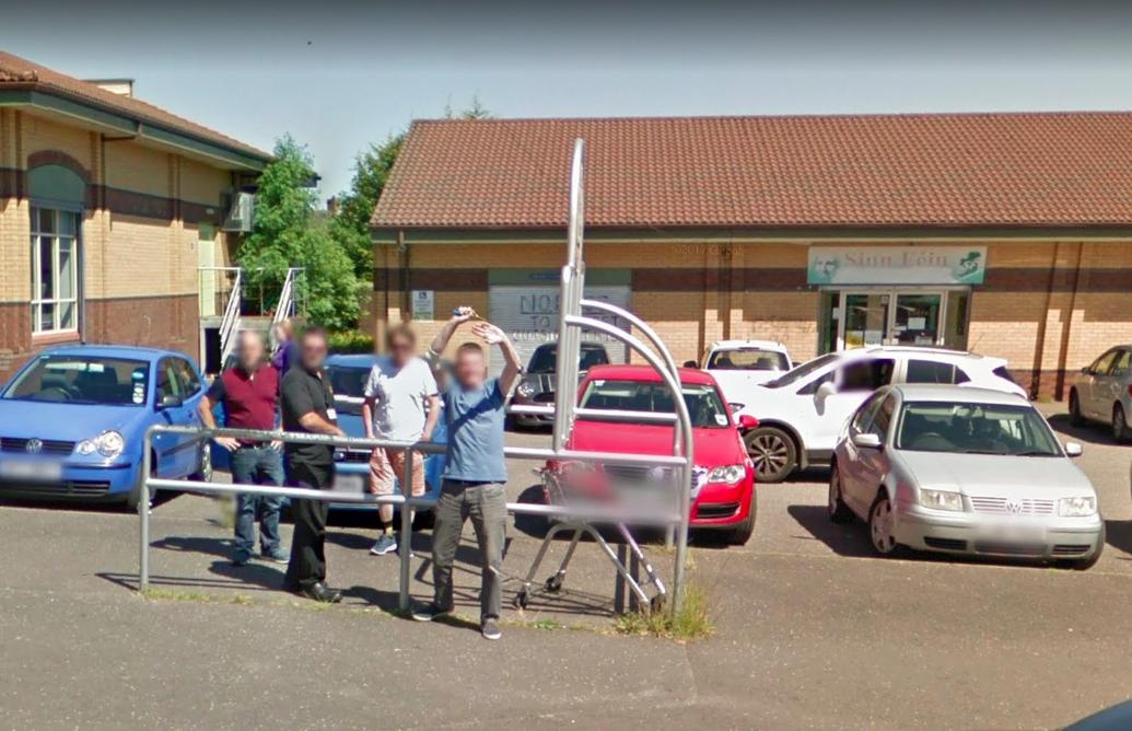 Taxi drivers at the back of the Diary Farm, Poleglass / Twinbrook.June 2016.