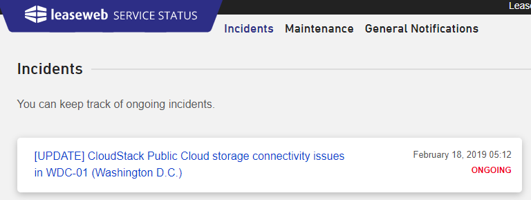 HolgerMatthies's tweet photo. @LeasewebUS The DC datacenter is down and all I'm getting for the past 7 hours is "Unfortunately there is still no significant update". This is unacceptable. @Leaseweb https://t.co/Z7W3jFUIvy