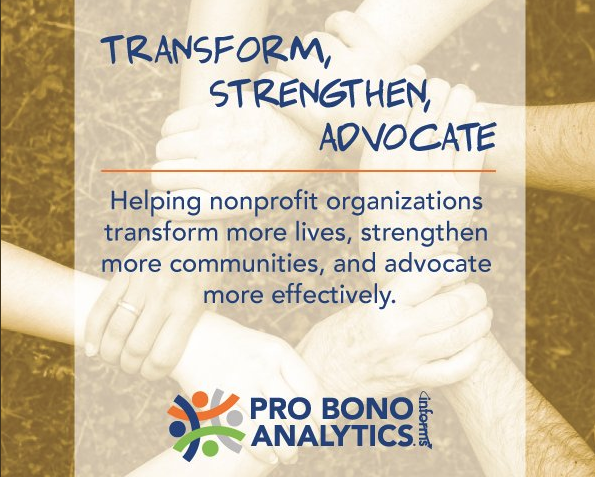 ProBonoAnalytic's tweet image. Helping #nonprofit organizations make better decisions with their data. bit.ly/2sZQvG3    #probonoanalytics #givingback