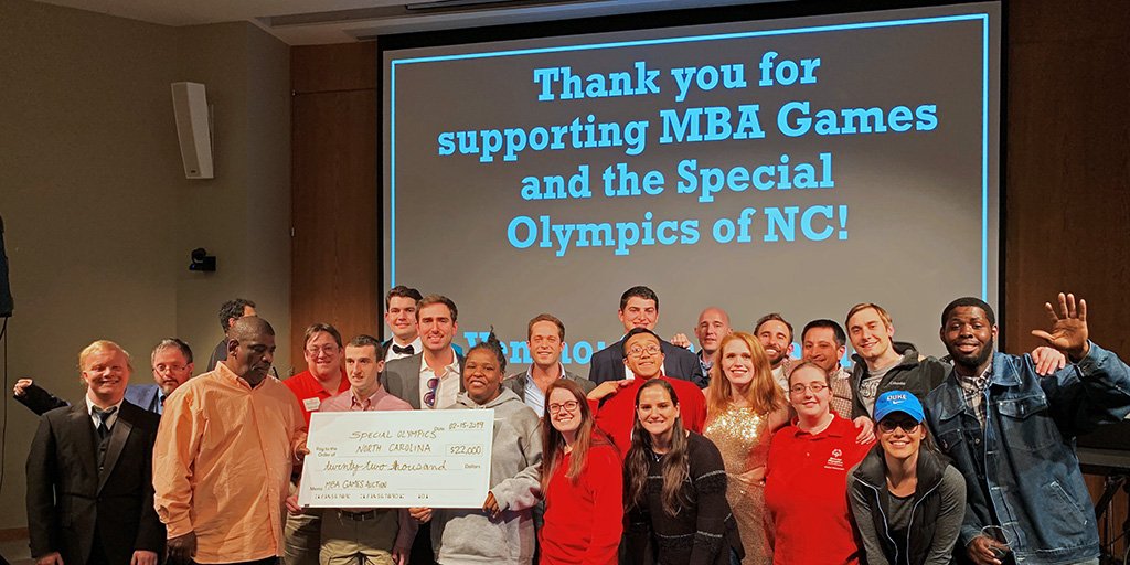 DukeFuqua's tweet photo. We thank everyone who helped us raise $22K for @SpecialOlympics last week! Here's a story on the great work our MBA Games club has done during its 30 years of existence: https://t.co/6usffSG9Ok
@SONC_BeAFan #SONC #FuquaServes https://t.co/V9O5zwHHAi