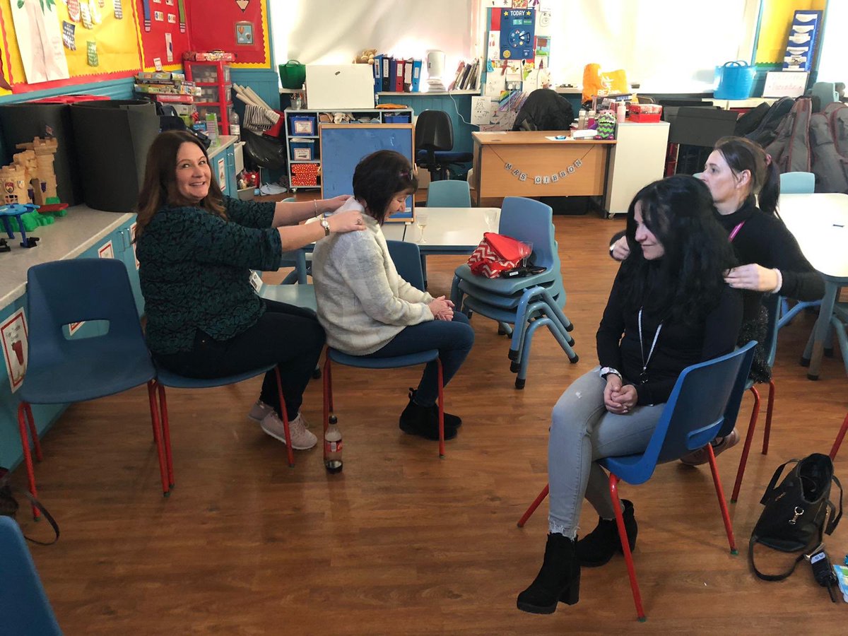 WBurghPrimary's tweet photo. Our support staff enjoyed a well deserved well-being session at Lunchtime! #massageinschools #welldeserved #bestsupportteam https://t.co/jO16mcNkk5