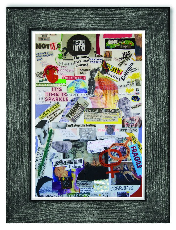 secretillness's tweet photo. This collage, now hanging in The Secret Illness Salon, was a co-creation made by attendees at the 2018 @ocdaction conference. #OCDFeelsLike https://t.co/tUqZDyBUUq #OCDfeelslike #OCD https://t.co/6G4Jydpo6y