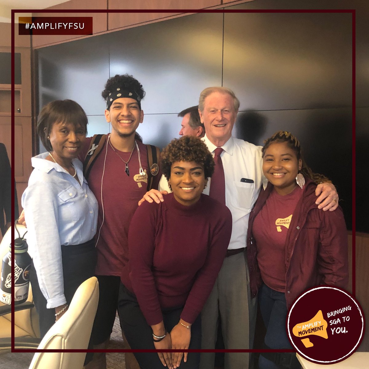 movementfsu's tweet photo. Happy Birthday, Provost McRorie! Special thanks to President Thrasher and Ms. Cheryl Bakker for chatting with us this afternoon. #AmplifyFSU https://t.co/yIY434zbFF