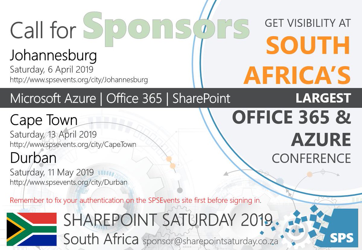 brandon_botes's tweet image. Call for sponsors of our local South African SharePoint Saturdays. Without you none of this would be possible (and of course a lot of passion and the amazing speakers and attendees). #SPSJHB #SPSCPT #SPSDBN spsevents.org