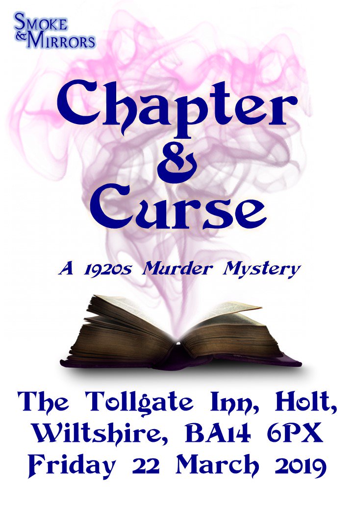 Just six tickets left for "Chapter &amp; Curse"  @TollgateInnHolt . One of our favourite venues and a brand new plot!  £42.50 (murder mystery &amp; three-course dinner) 
Fancy Dress Option - The Roaring 20s!
Booking 01225 782326 laura@tollgateinn.co.uk