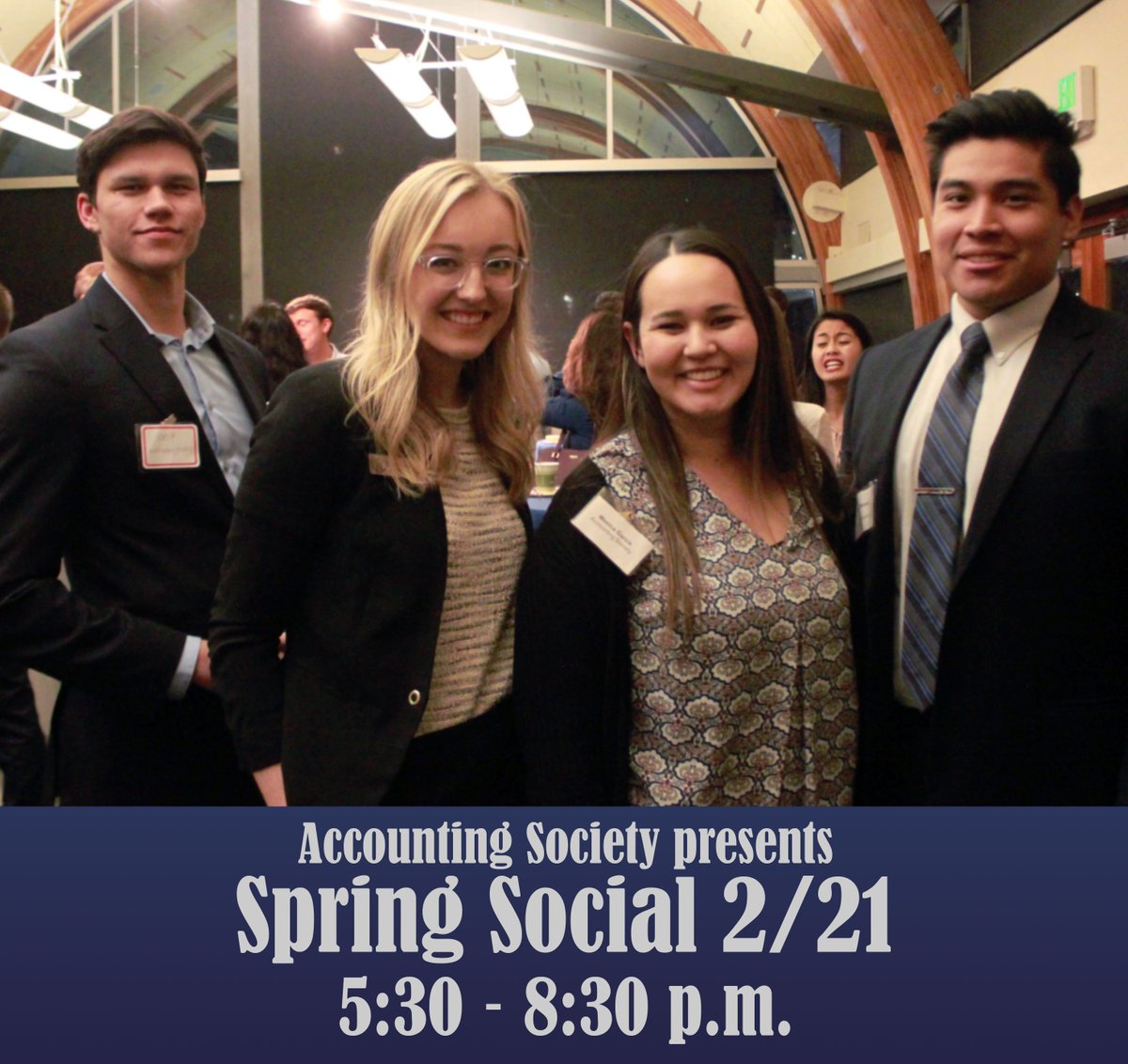 Who's ready for some networking? 😎💼 The Spring Social is a great opportunity to connect with accounting professionals from local firms right on campus, and it's FREE! This Thurs at the McMahan House 👔🌟 RSVP here → ow.ly/iD4350lE2G7 #accountingsociety #csusm #csusmcoba