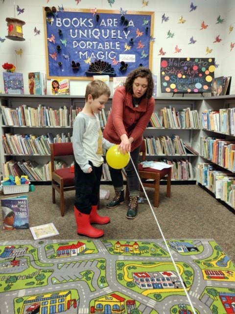 cobblibrary's tweet photo. For STEAM Storytime at #AcworthLibrary, we read "Mae Among the Stars" by Roda Ahmed, a book about #MaeJemison, the first African American female #astronaut. In honor of Mae Jemison and #BlackHistoryMonth, we experimented with balloon rockets using string of different textures! https://t.co/Ek8STVSybw