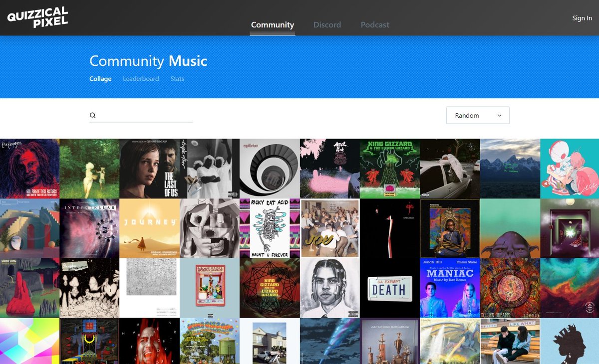 QuizzicalPixel's tweet photo. ...and on that note, I guess I never formally announced the site on Twitter, so here it is – share your favorite music to a big ol' collage: https://t.co/ye6m9VvhRD https://t.co/km2DUGj3CR