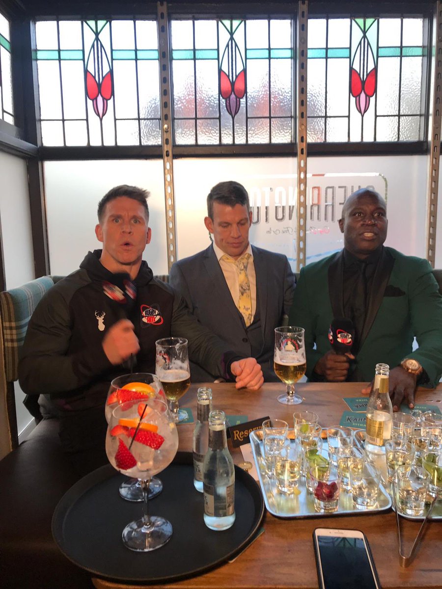 SherringtonsB's tweet photo. The Sherringtons Gin Platter getting a good going over off the boys! How did it go down? @Andycraig13Andy @martinoffiah @waggataurus #gazcon #stayinwigan #ginplatter @rugbyam https://t.co/DBoWRF96E3