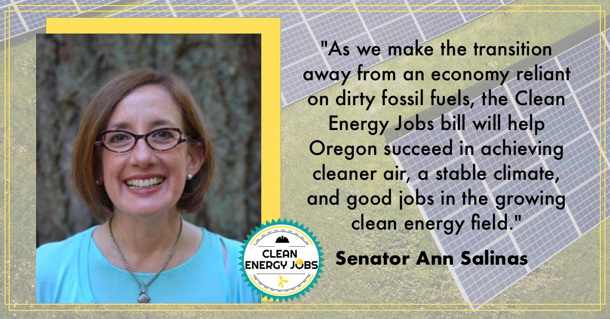 BuildResilient_'s tweet photo. Oregon families deserves good paying jobs and a healthy state. That is what #CleanEnergyJobs is about. Thank you, Sen. Salinas! #orpol https://t.co/24D7LiteyG
