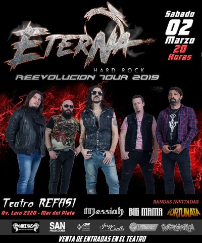ETERNAHR's tweet photo. Comienza el #REEVOLUCIÓNTOUR 2019 nada menos que en #MDQ!
2 de Marzo 20HS #TeatroRefasi Inv. #Messiah #BigMama #Fortunata
Tockets disp.en boleteria del teatro...
RT!!! https://t.co/W1lMdiC6Gy