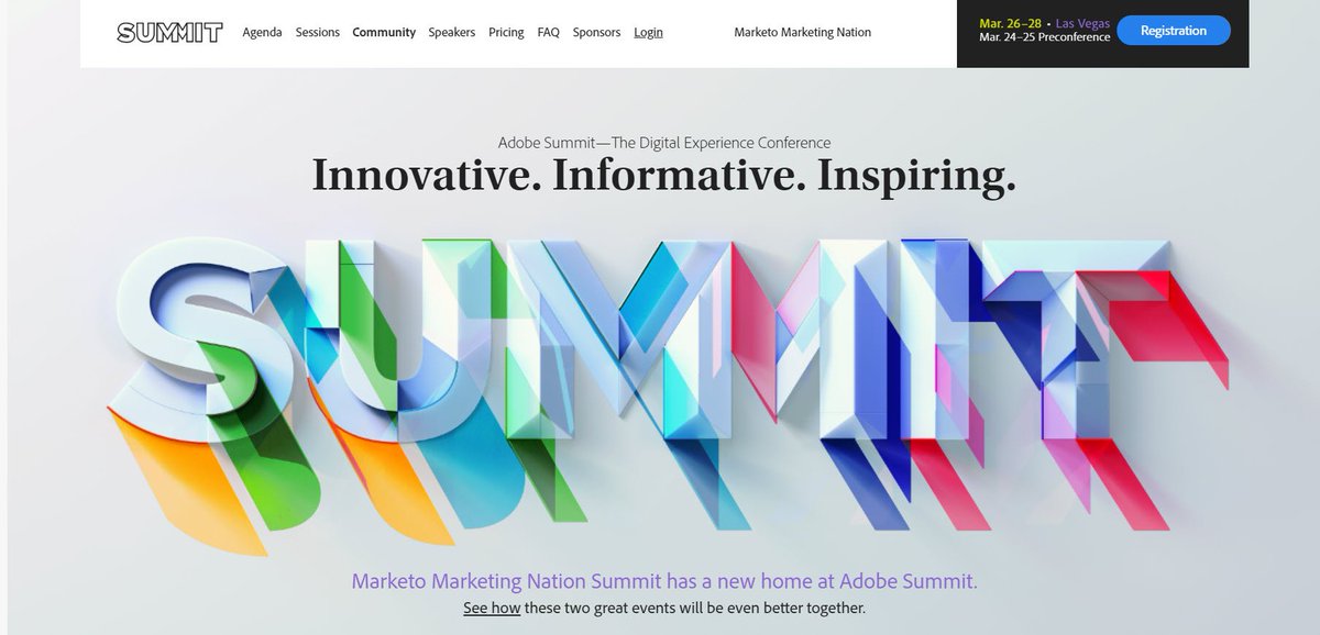 devrun's tweet photo. Do not miss in March 2019 the #AdobeSummit — The Digital Experience Conference of the year! Learn more about the nine content tracks of the event #Devrun. https://t.co/dFYF6dWGvX https://t.co/428XwVWHDe