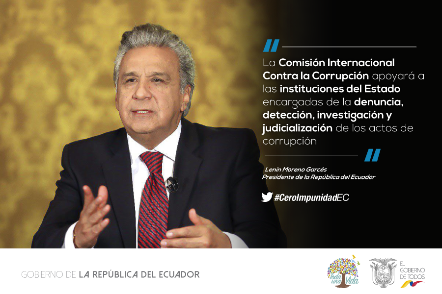 Presidencia_Ec's tweet photo. Mediante la Comisión Internacional Contra la Corrupción, acordaremos estrategias e intercambio de información, para la recuperación de bienes y activos. ¡Trabajamos por y para el bienestar del pueblo ecuatoriano! #CeroImpunidadEC https://t.co/6XUgWNumDL