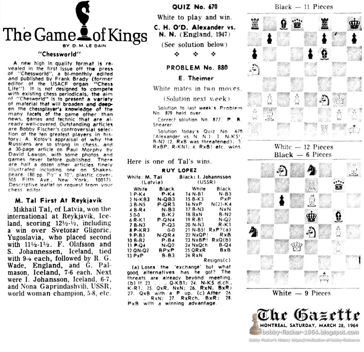 Bobby Fischer 1964 1964 Bobby Twitter