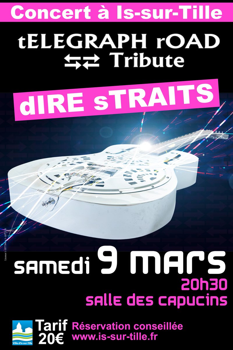 issurtille's tweet photo. J-19 avant le #concert de tELEGRAPH rOAD 🎵🎸🎷
Pensez à (pré)réserver vos places 🎫
Infos et réservations : https://t.co/1oeBHeXcR9 https://t.co/u18zFyqpnI