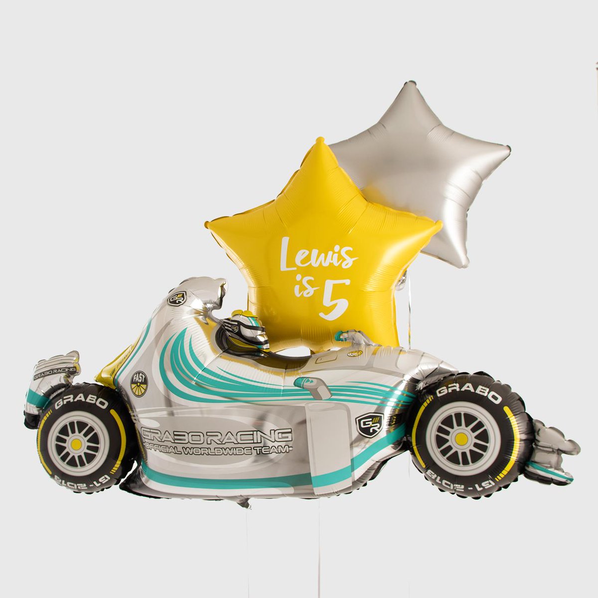 tetherandfloat's tweet photo. Inflated and delivered.  Send a special message with our Ready &amp; Floating gift balloons in a box.  A Formula 1 fan will adore this single seater racing car balloon bunch.  Personalise the star balloon with a special message. 
https://t.co/3fk895gaSP https://t.co/rMRnmomN0W