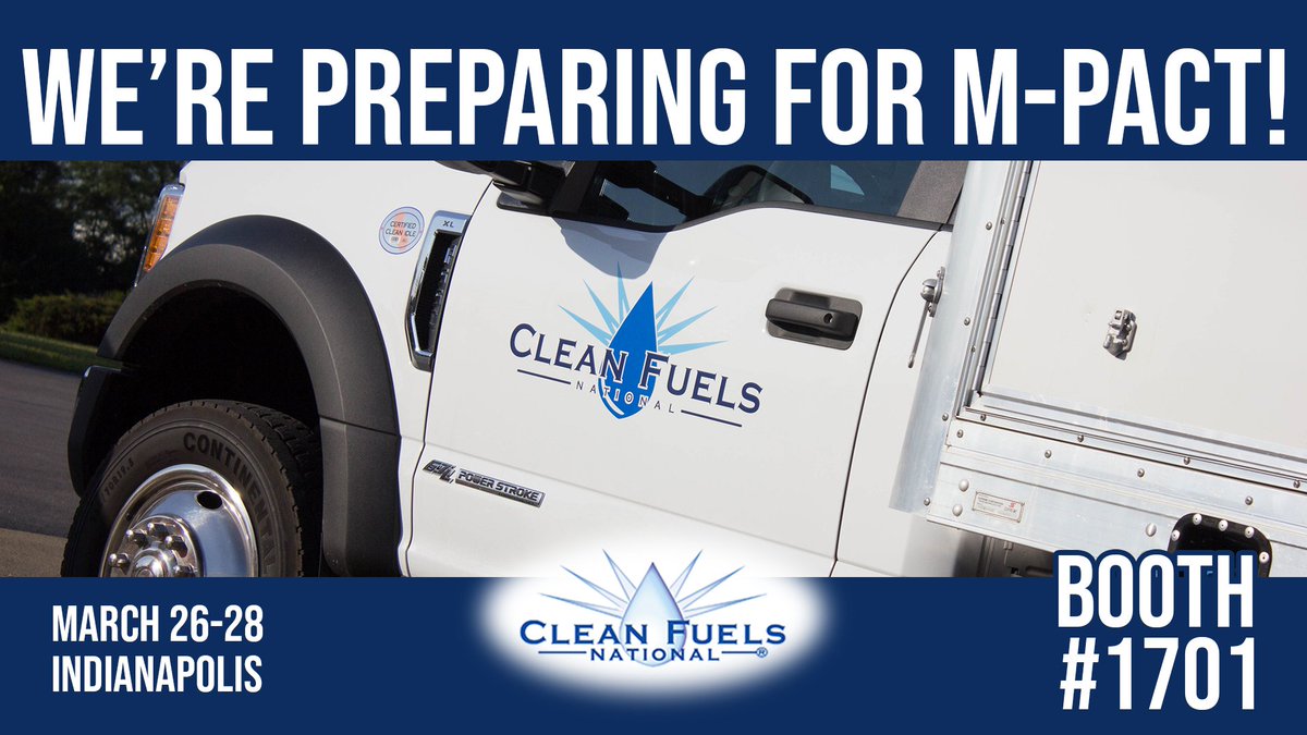 Clean_Fuels's tweet image. Clean Fuels National is preparing for M-PACT!  Attendees of the show can find our team at Booth #1701, come say hello! #mpact #mpact2019 #cleanfuels