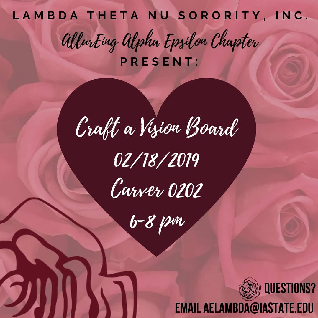 aelambdathetanu's tweet photo. What are your goals for the future? Envision your future by crafting a vision board! We will provide the posters, magazines, and craft supplies! You provide your dreams and ambitions! 
#iowastateuniversity #Since86 #ΛΡΥΛΕ #sororityrecruitment #uuaauuaafiufiu https://t.co/UvxEcAwDOI