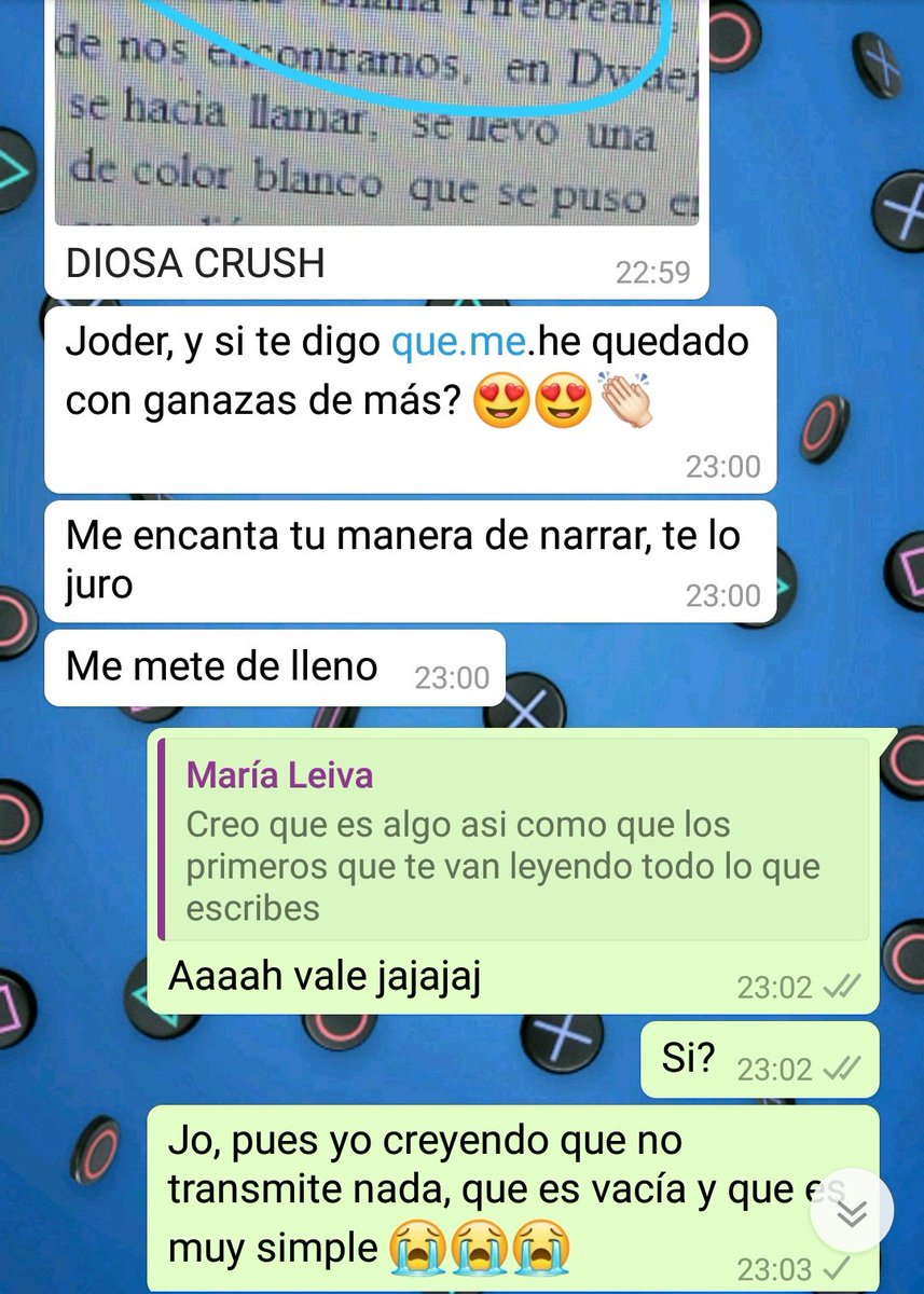 He pedido opinión a <a href="/GoronHerondale/">María Leiva</a> @MariaLeiva93 sobre lo que estoy escribiendo y aaaaah me dan ganas de llorar 😭😭