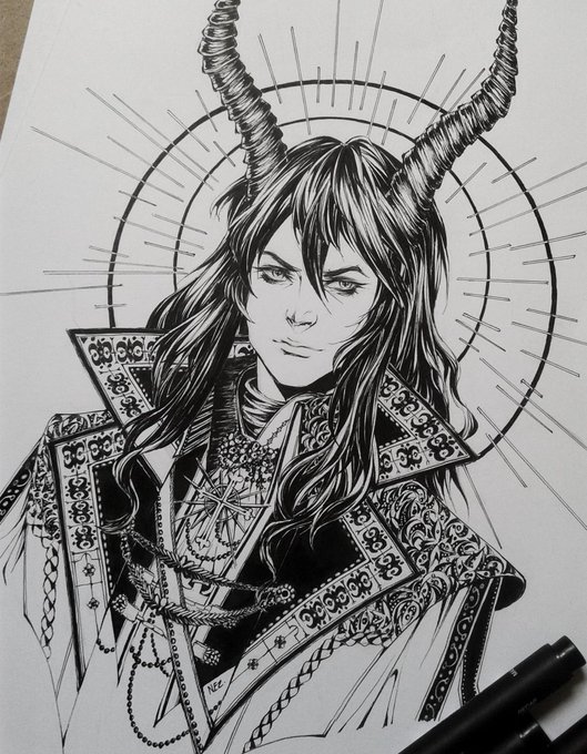 Hello, I'm Nez, 20yo college student in Lisbon, Portugal. I mostly do ink illustration. C: #VisibleWomen 