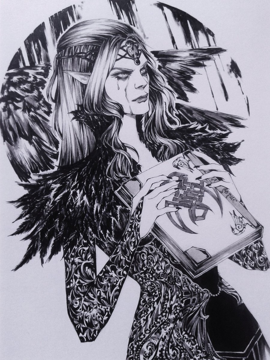 Hello, I'm Nez, 20yo college student in Lisbon, Portugal. I mostly do ink illustration. C: #VisibleWomen