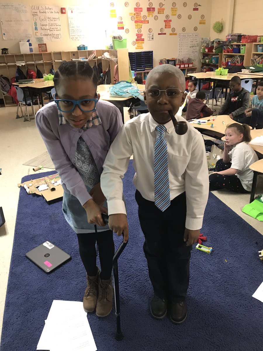 DJV_MrsCorder's tweet photo. It’s the 100th day of school 😂 scholars did a great job dressing up for it! @CMS_DJV_Academy https://t.co/SZwe94LyOK