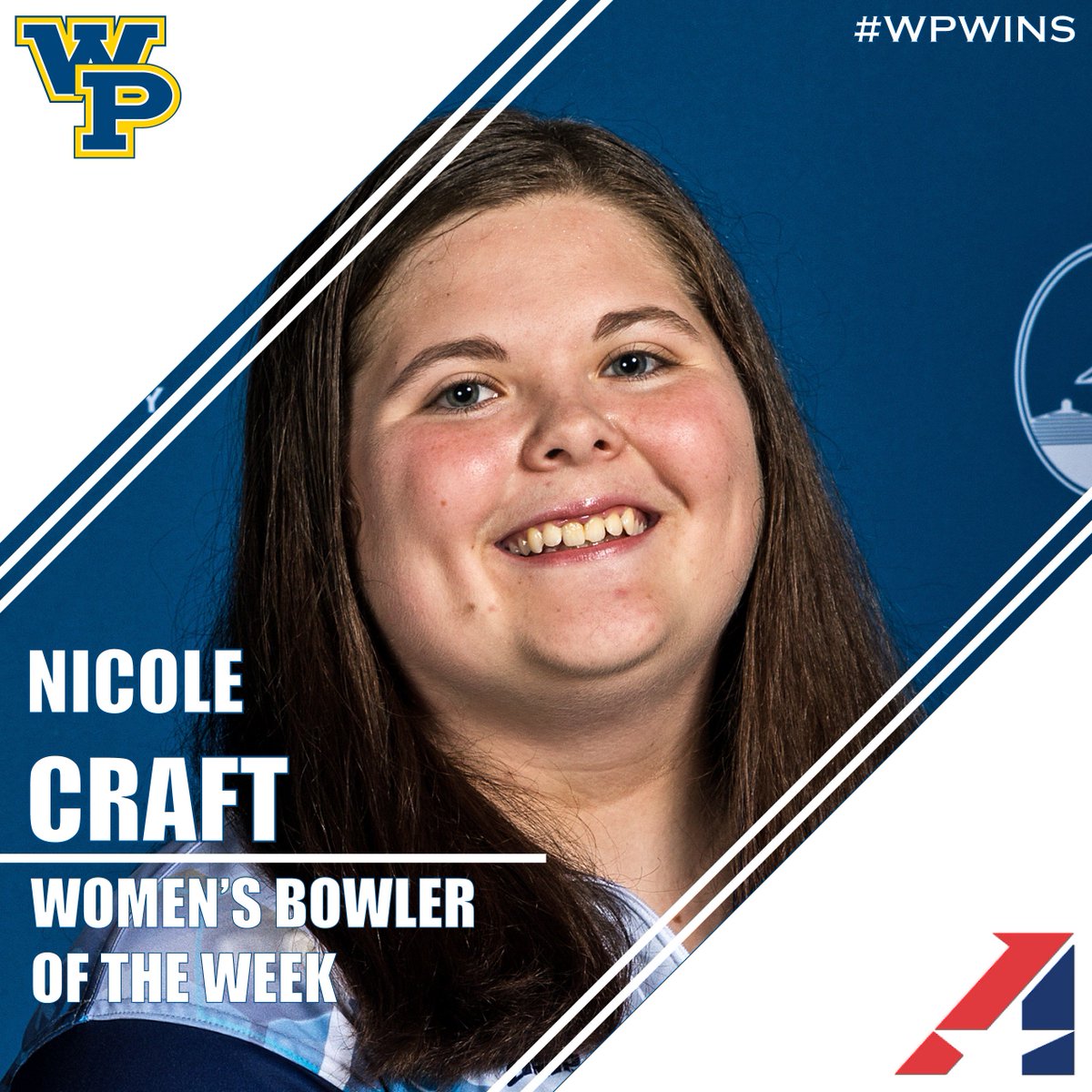 WPUAthletics's tweet image. Congratulations to Nicole Craft on being named @HeartSportsNews Women&apos;s Bowler of the Week! #WPWins #WinningPlays