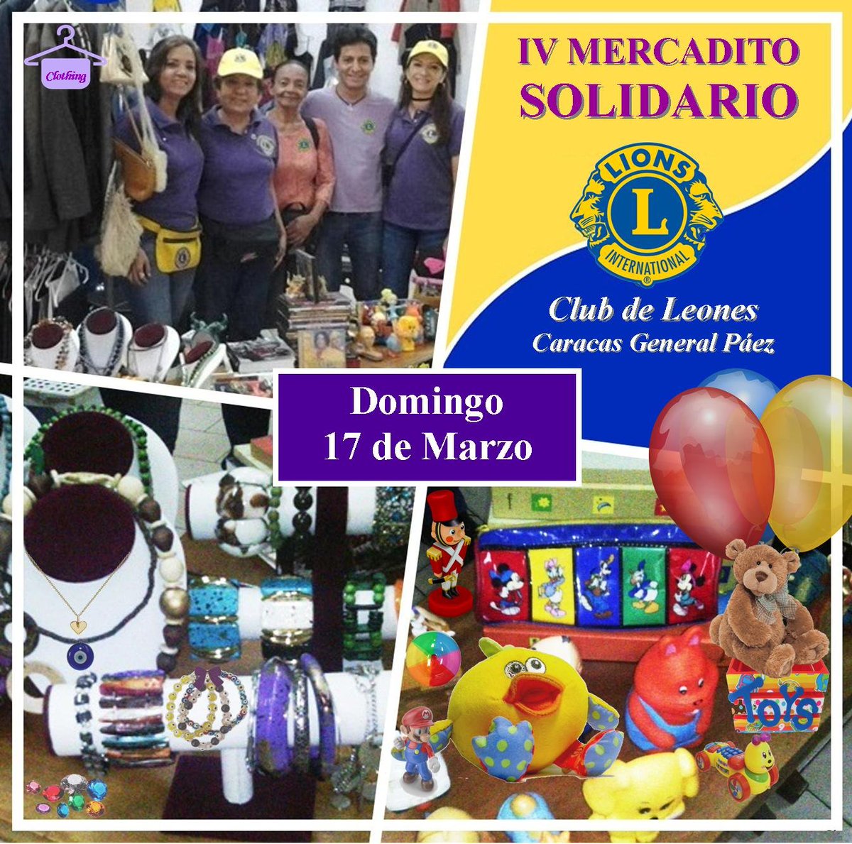 CcsGeneralPaez's tweet photo. ¡A petición! El próximo #domingo #17MARZO, llega, nuevamente, en su IV Edición, el emblemático #MercaditoSolidario, del Club de Leones @CcsGeneralPaez, a beneficio de nuestras actividades de servicio. Pronto anunciaremos la LOCACIÓN #LionsClubs #ClubDeLeonesCaracasGeneralPáez https://t.co/lep8G2wVMe