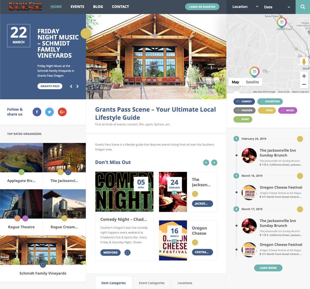 We’ve updated our website with many cool new features and event promoter tools.  If you haven’t stopped by in a while come on over and check us out at:
grantspassscene.com