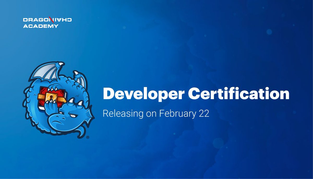 DragonchainAca's tweet image. Coming this Friday: Dragonchain Academy’s first developer course and certification! Learn how to write and deploy smart contracts on the #Dragonchain platform. Sign up to our mailing list to get first access to this course: bit.ly/2DWo7uV