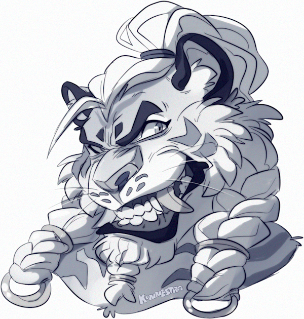 Inferno_Fang's tweet photo. #FursonaCareGuide 

🥓 Keep away from flammable objects
🍖 Braid his fabulous mane daily
🌮 Diet consist of meat, bbq chips, tacos &amp; meat
🍗 Play cute kitten videos when angry
🍔 Avoid kitchen when knives are present

⚠️ DO NOT SPOOK! Will punch first and ask questions later https://t.co/5JymlpvOBC