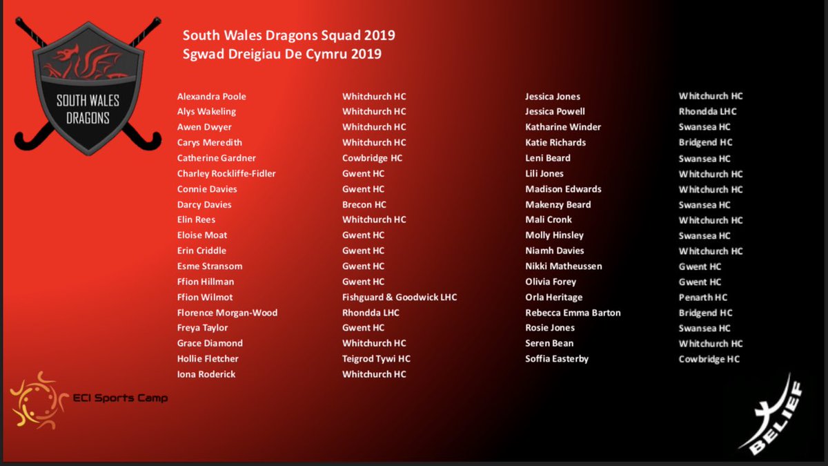 SouthWalesU13's tweet photo. Proud to announce the 2019 South Wales Dragons.  #Dragons19 🏑🏴󠁧󠁢󠁷󠁬󠁳󠁿 https://t.co/AnDBjfcUIs