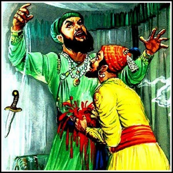 He defeated Afzal Khan in one-on-one battle. Afzal Khan was a veteran general and strong. It is said that they met in a hut that only allowed them to carry a single sword, but Shivaji was sure that he would attack him. So he wore an armour underneath which stopped Khan's dagger.