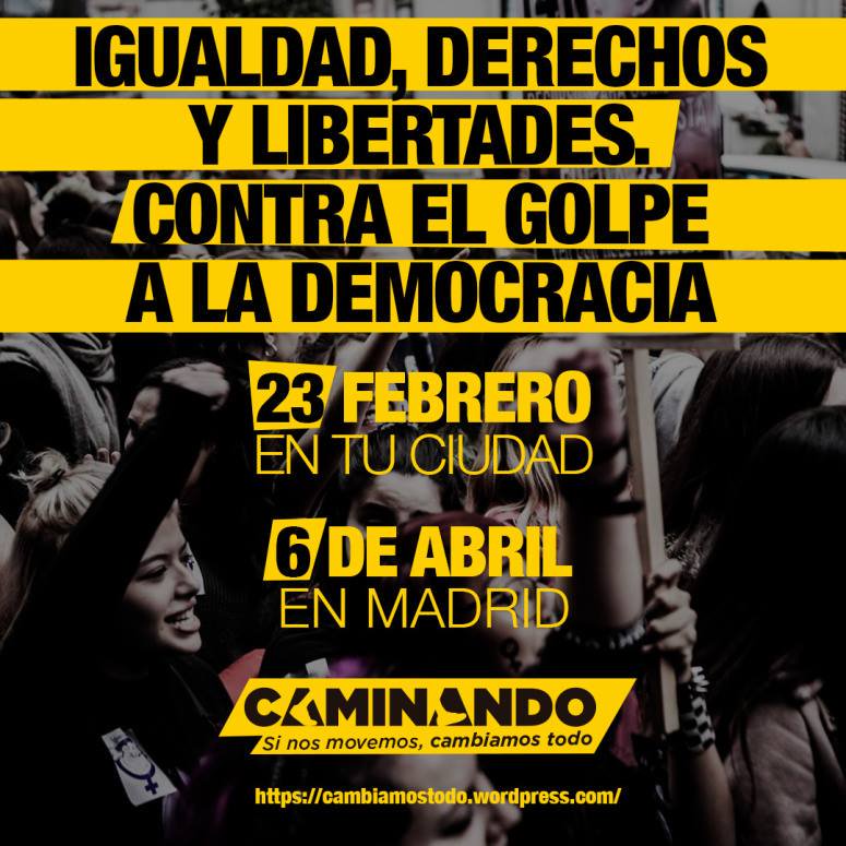 El sábado 23 estaremos manifestandonos frente al mercado de abastos a las 12 h. dentro de la movilización estatal y descentralizada CAMINANDO..   porque tenemos muy claro hacia dónde vamos 

#feminismoObarbarie 
#HuelgaFeminista24h