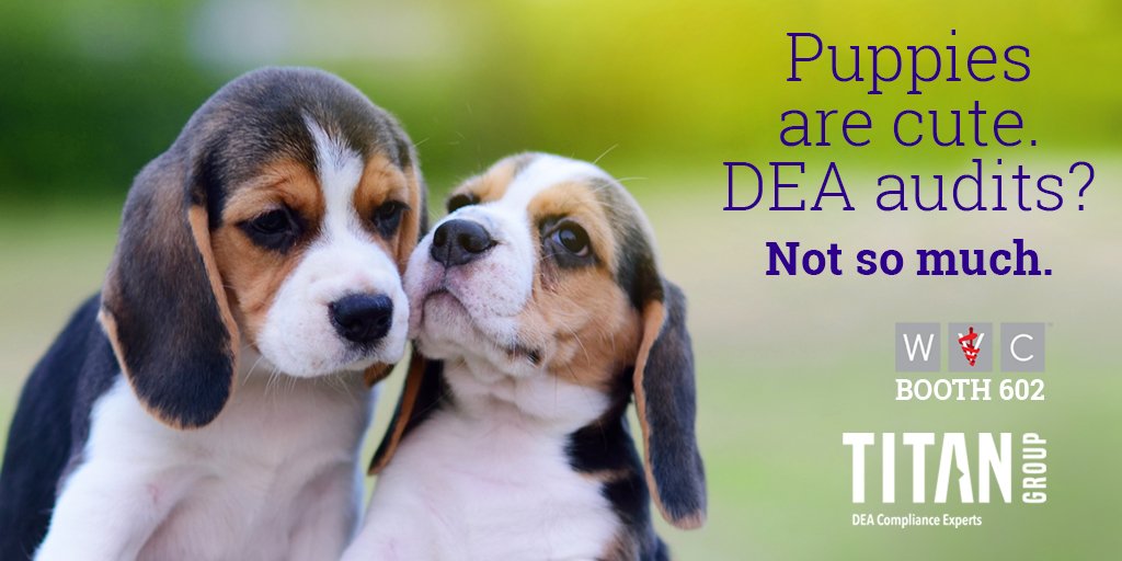If the #DEA came knocking, would you be prepared? <a href="/Titandiversion/">TITAN Group</a> will handle your #DEACompliance so you can focus on what you do best – caring for our animal friends. #TITANGroupDea-BOOTH 602  #WVC2019. #ItMattersWVC @wvc_vetce <a href="/jackteitelman/">JACK TEITELMAN</a> @kelleydetweiler