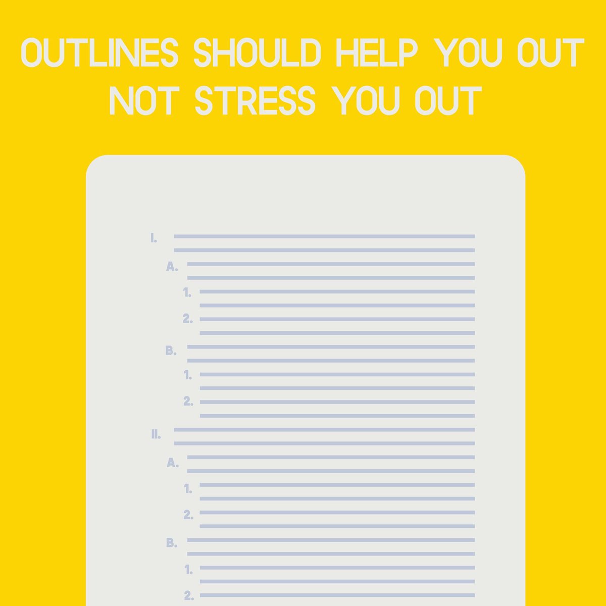 Outlines can be a helpful tool to aid you in preparing for your speech but too often they end up becoming a stressful part of the speech process. Come into the Communication Center to de-stress outlines.