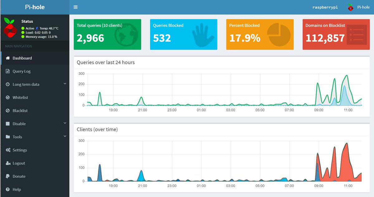 RMSHblog's tweet image. #Toolsmith Snapshot: Ad Blocking With The_Pi_Hole bit.ly/PiHole, a DNS sinkhole that protects your devices from unwanted content, without installing any client-side software. If you haven&apos;t given Pi-hole a try yet, please take the opportunity t…