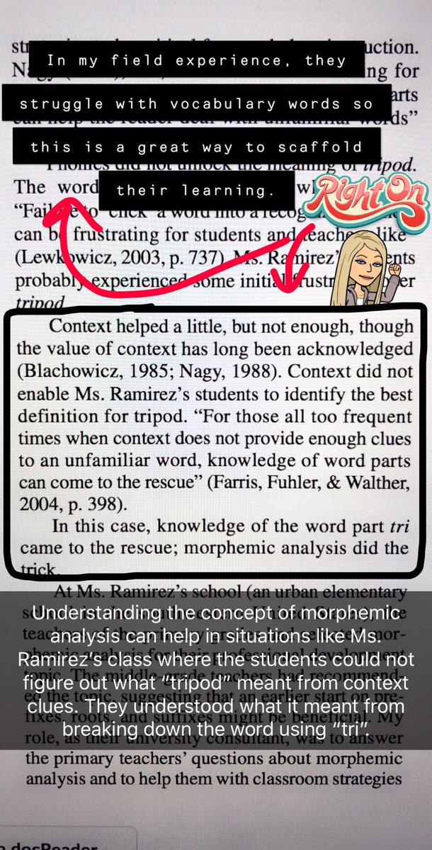tncatts's tweet photo. #Booksnapweek5 #KSUECE4410 Morphemic analysis saved the day for Ms. Ramirez's class! https://t.co/78UvwAhZdn