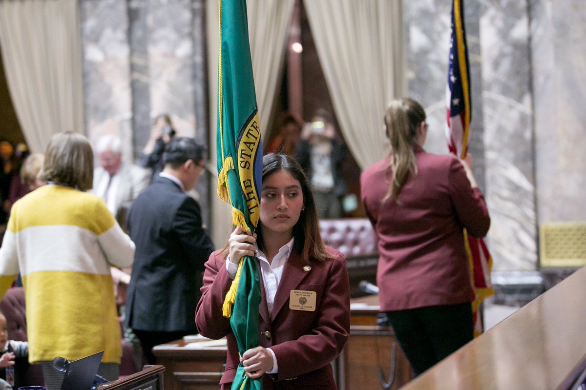 waworldfellows's tweet photo. Proud of Michelle, one of our Washington World Fellows, who led the Color Guard during the opening ceremony today in the State Senate! #waleg #wwf2018 https://t.co/CwBVeHSyHW