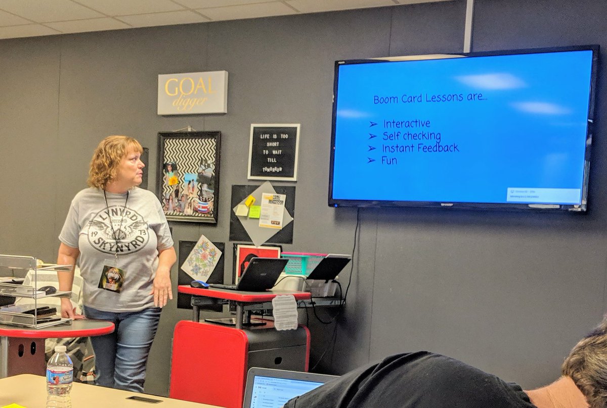 tompkinsv's tweet image. Had a blast presenting @BoomLearning at VISD mini con today. Love boom cards and I hope everyone who came saw how awesome they are #VISDRocks