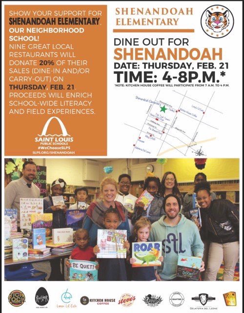 chryssi's tweet image. Help us raise funds for @SLPS_INFO&apos;s Shenandoah Elementary Thursday. Nine local eateries will donate 20% of their sales to the school. #Community #WeChooseSLPS