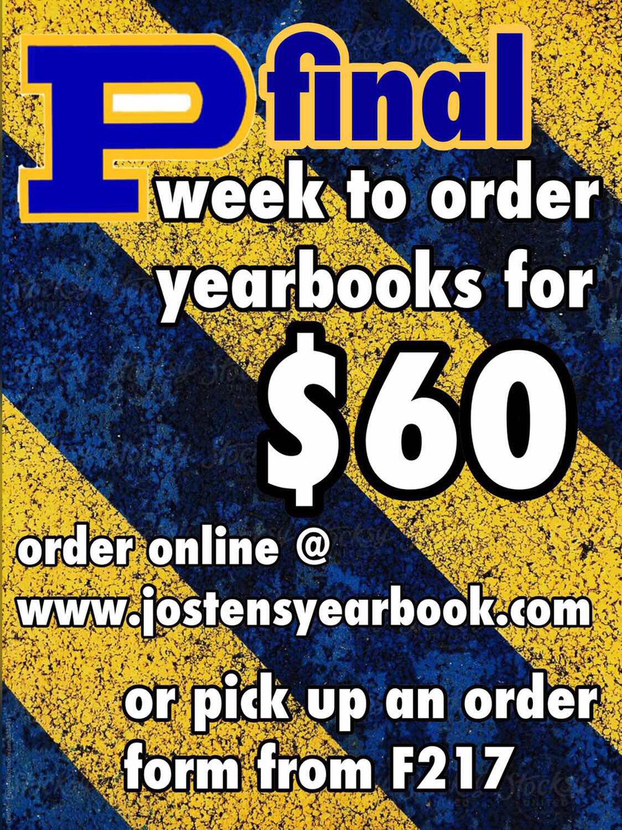 PantherPawPHS's tweet photo. This is it! Order your yearbook by Friday!! 💙💛📚 https://t.co/0GzSC6U2rg